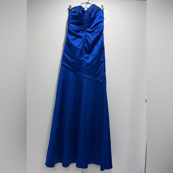 David's Bridal Womens Royal Blue Strapless Maxi Dress Size 10 - Picture 3 of 14